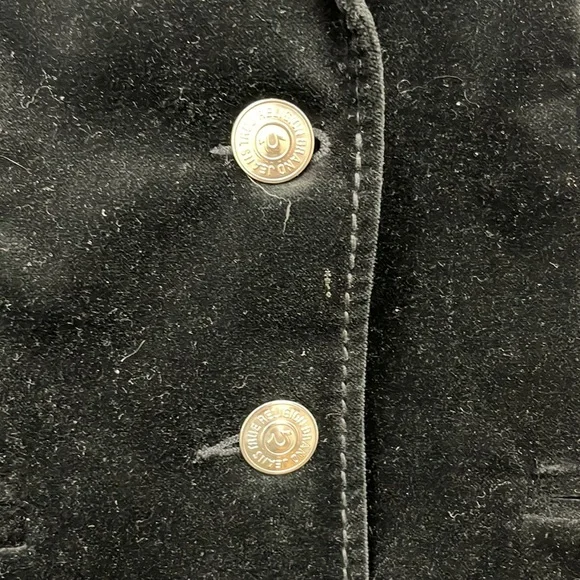 EUC True Religion Embroidered Back Velour Blazer - Picture 3 of 7